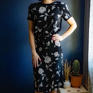 Vintage Jones New York Suit Two Piece Dress Floral